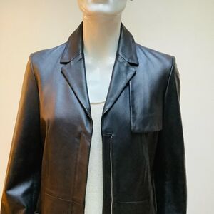 LAMB SKIN EUROPEAN JACKET COAT like new ITALIAN LEATHER EXCELLENT QUALITY